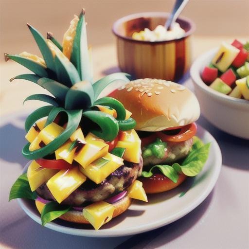 Grilled Pork Burgers with Pineapple Salsa