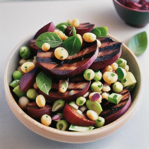 Beetroot and lentil salad with beef