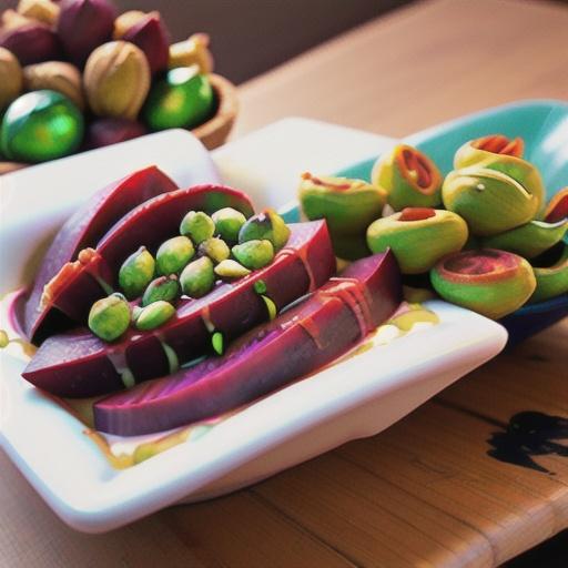 Roasted Beet and Goat Cheese Dip with Pistachios