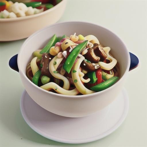 Sweet lamb and noodle stir-fry