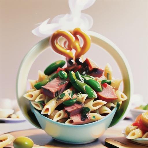 Smoked tuna, olive and lemon pasta