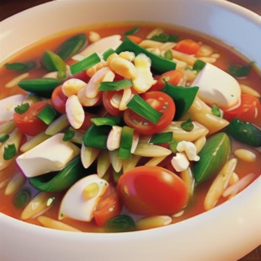 Tomato and Orzo Soup with Gorgonzola