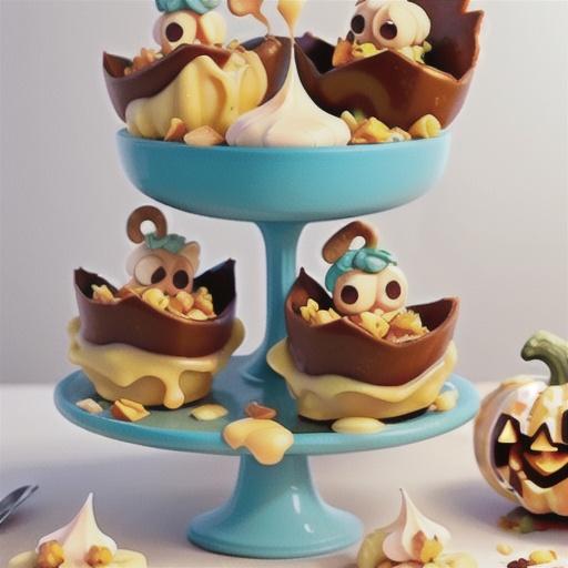 Pumpkin Custards with Brittle Topping