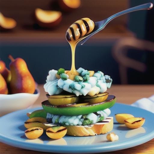 Blue Cheese and Grilled Pear Crostini