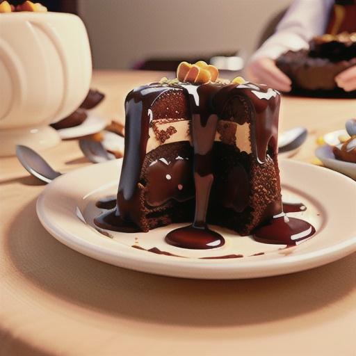 Chocolate sticky date pudding with butterscotch sauce