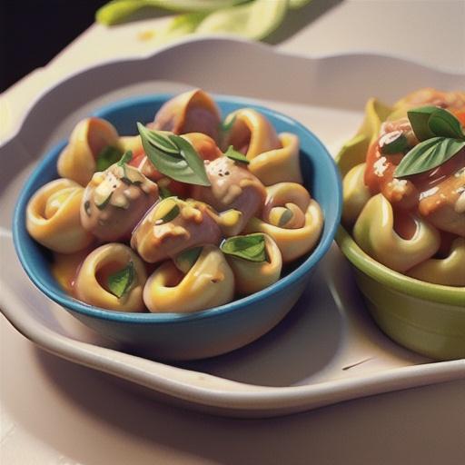 Cheese Tortellini with Creamy Tomato and Spinach Sauce
