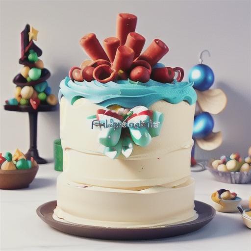 White chocolate candy cane cake