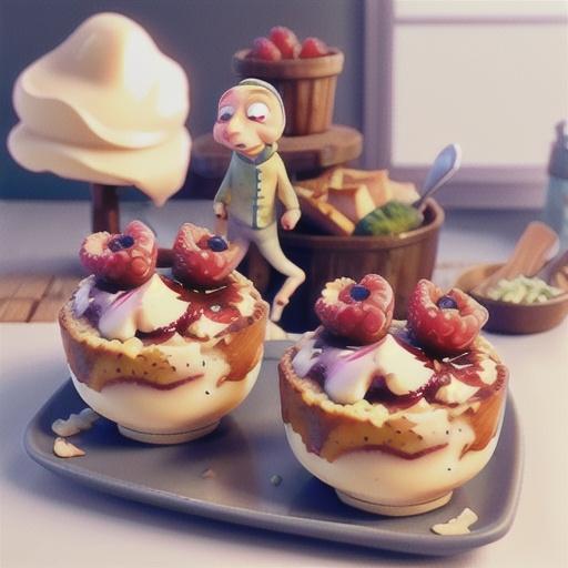 Baked rice pudding with jammy raspberry sauce