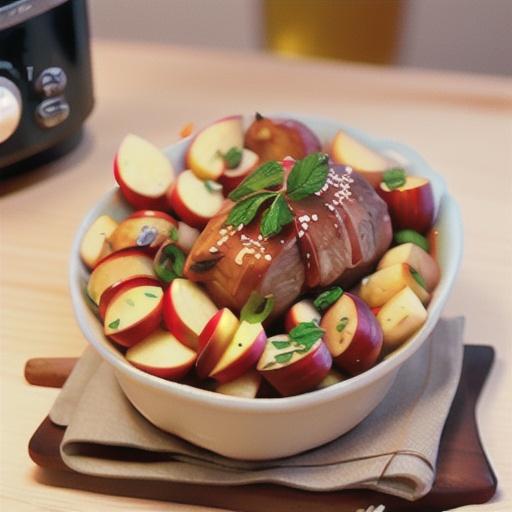 Slow-cooked apple and cider pork