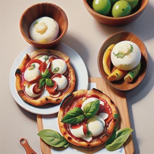 Bocconcini and basil turkish pizza