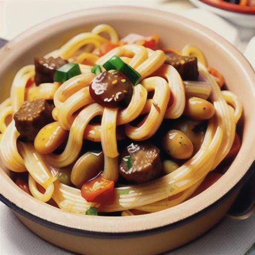 Burger-Bean Spaghetti Pie