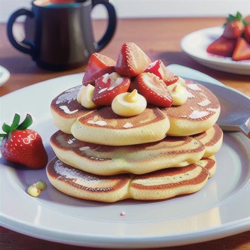 Buttermilk hotcakes with strawberry butter