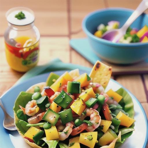 Shrimp and Mango Taco Salads