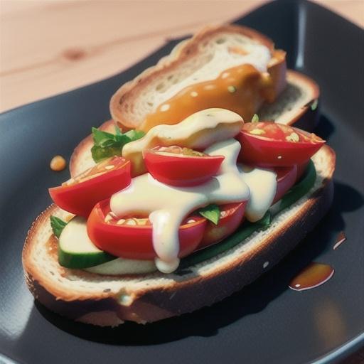 Tomato Toast with Sriracha Mayo
