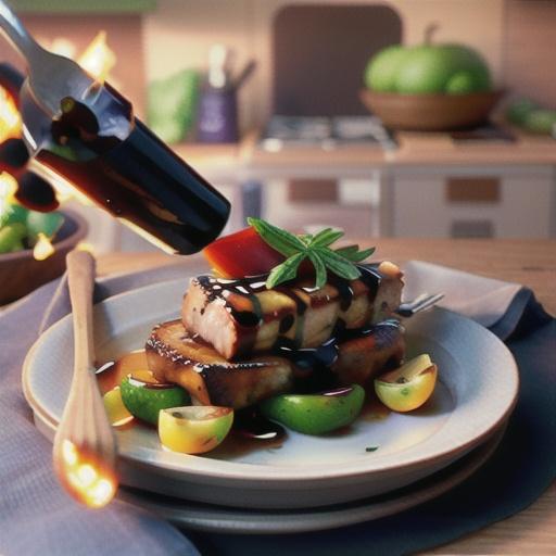 Grilled Pork Chops with Balsamic Caramelized Pears