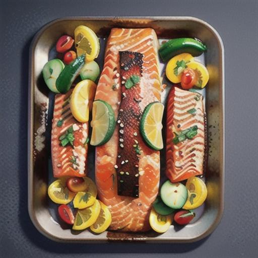 Mediterranean salmon tray bake recipe