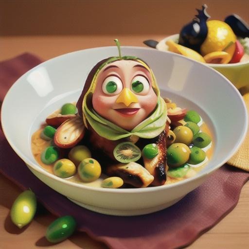 Chicken with green olives and preserved lemons