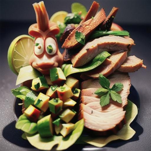 Pulled pork with tomato and coriander salad