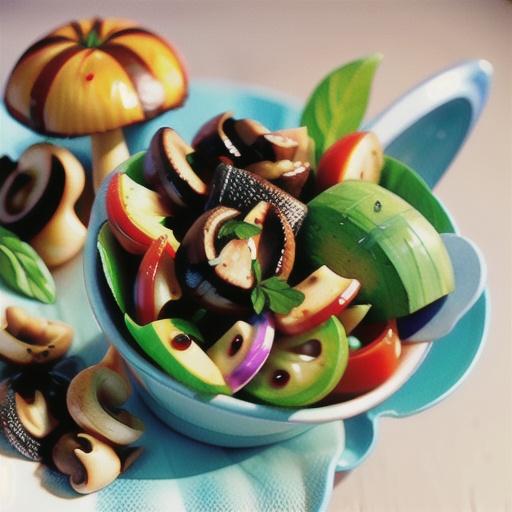 Marinated mushroom & tomato salad