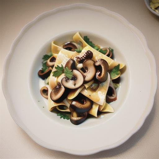 Pappardelle con funghi (mushroom pappardelle)