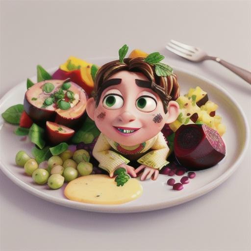 Roast mini lamb rump with beetroot and lentils