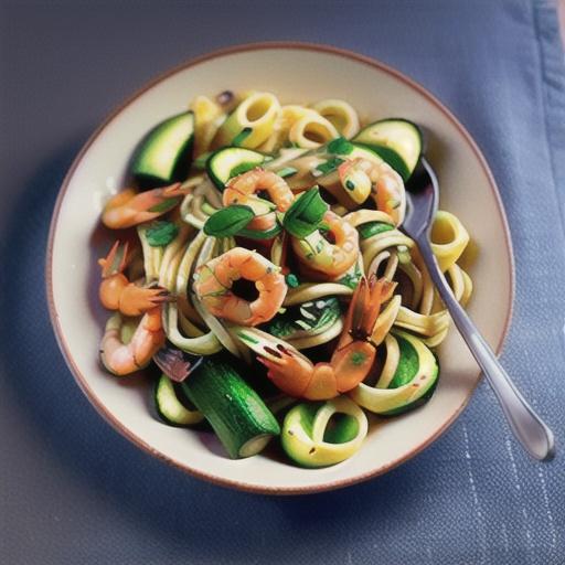 Prawn, zucchini and fetta pasta recipe