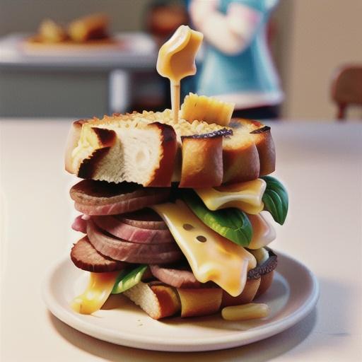 Pastrami and Swiss cheese on grain bread