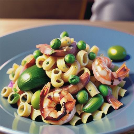 Creamy Gemelli Pasta with Shrimp and Spring Vegetables