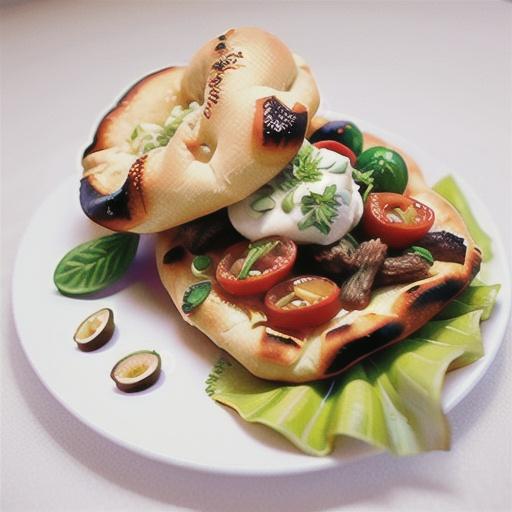 Roast lamb focaccia with tzatziki