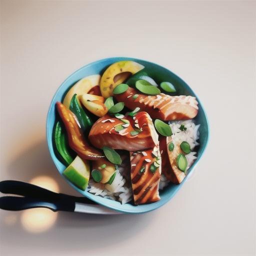 Salmon teriyaki rice bowl