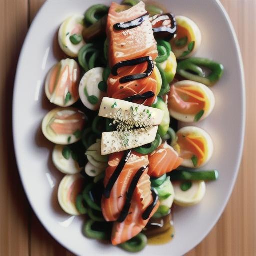 Soba noodles with salmon & ponzu sauce