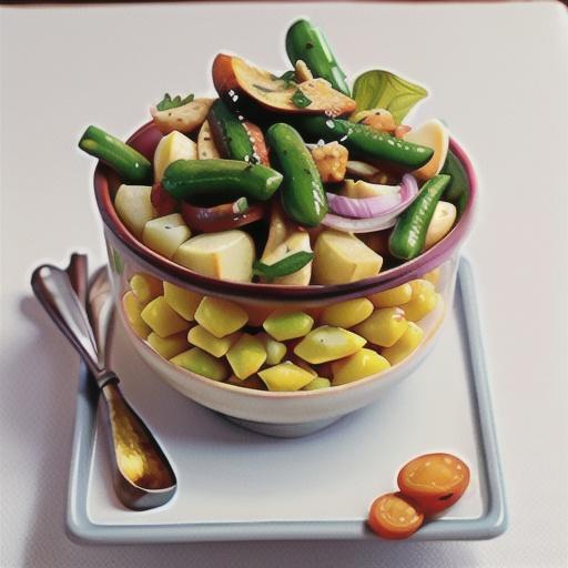 Warm chicken, potato and bean salad