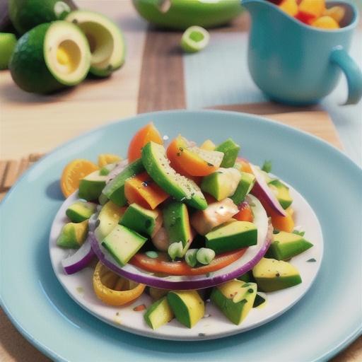 Smoked chicken, avocado and orange salad