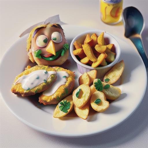 Chicken nuggets and chips