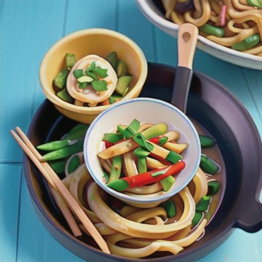 Satay chicken noodle stir-fry