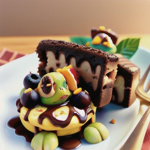 Tropical Turtle Brownies with Grilled Fruit