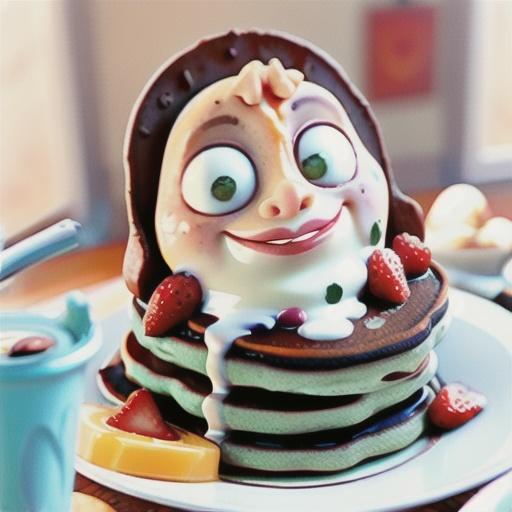 Chocolate Pancakes with Strawberries