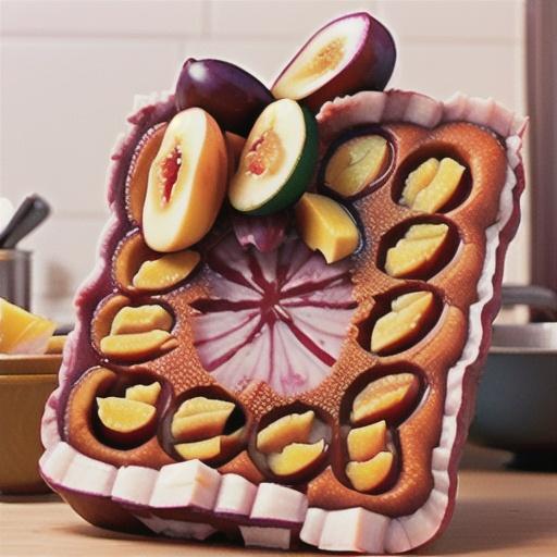 Plum and coconut slice