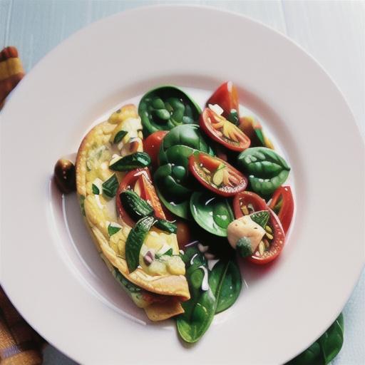 Baked spinach and tomato omelette