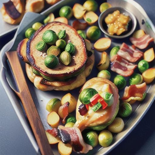 Chicken and Brussels Sprouts with Bacon and Potatoes