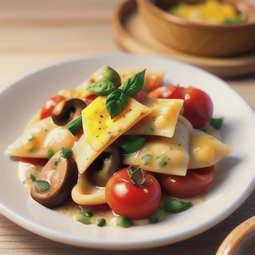 Ravioli with Tomato-Alfredo Sauce