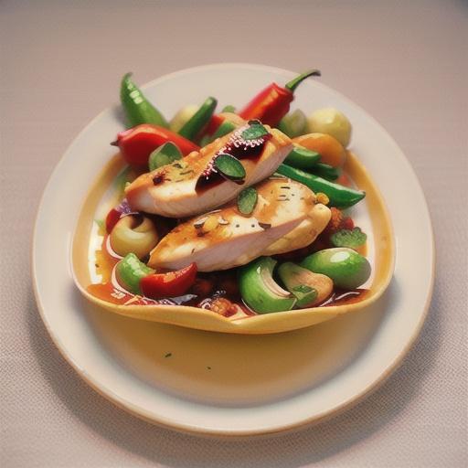 Chicken with chilli jam and cashews