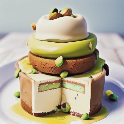 White chocolate & pistachio praline semifreddo