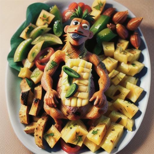 Jerk chicken with pineapple and coconut salsa