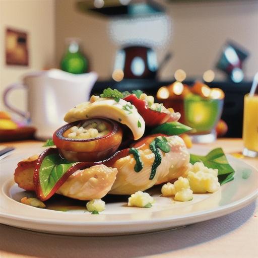 Feta and Bacon Stuffed Chicken with Onion Mashed Potatoes