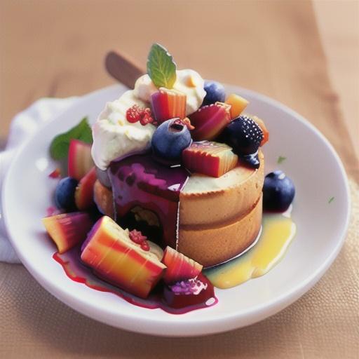 Baked ricotta with rhubarb and berry compote