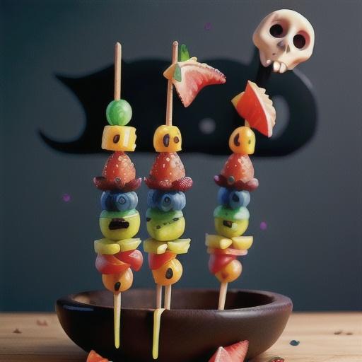 Spooky fruit kebabs recipe