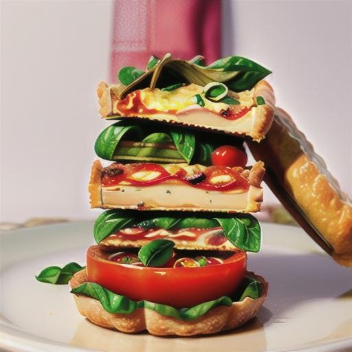 Spinach, bacon and tomato quiche