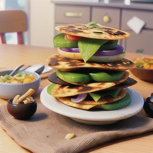 Portobello mushroom, cheddar and caramelised onion quesadillas