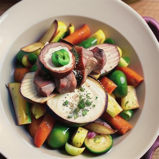 Roast vegetables with lamb